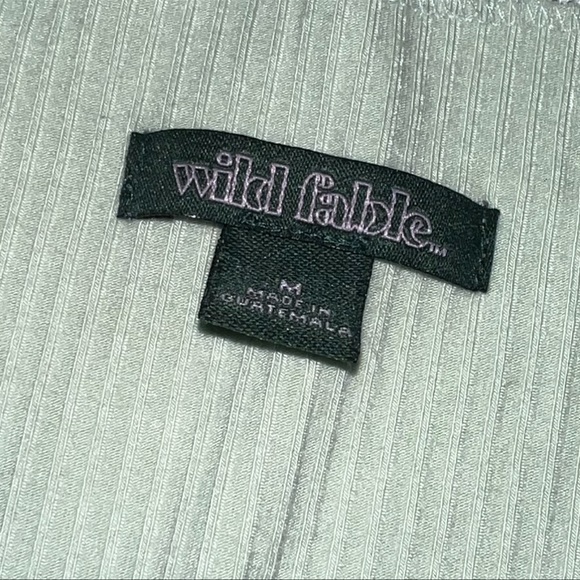 Light Green V-Neck Crop Top - Picture 3 of 3